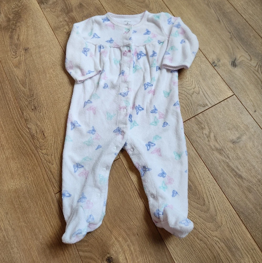 6m Terry Cloth Butterfly Print Sleeper